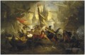 Hendrik Frans Schaefels Scène de bataille navale Batailles navales